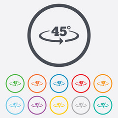 Angle 45 degrees sign icon. Geometry math symbol