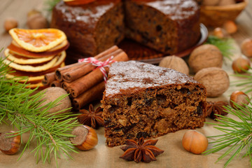 Slices of Christmas cake