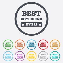 Best boyfriend ever sign icon. Award symbol.
