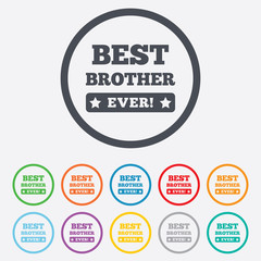 Best brother ever sign icon. Award symbol.