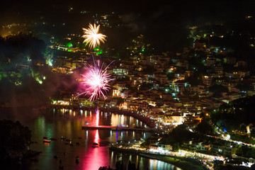 Firework on August the 15th in Parga Greece