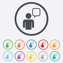 Chat sign icon. Speech bubble symbol.