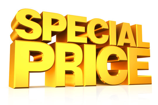 3D gold text special price.