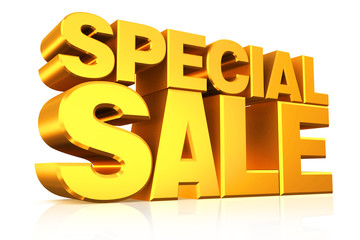 3D gold text special sale.