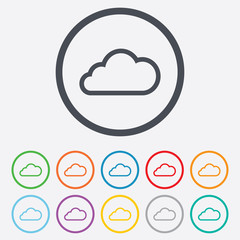 Cloud sign icon. Data storage symbol.