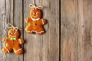 Christmas homemade gingerbread couple cookies