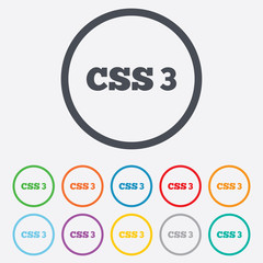 CSS3 sign icon. Cascading Style Sheets symbol.