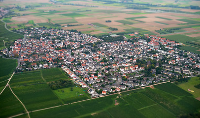 Fototapeta na wymiar Old town. View from the plane.