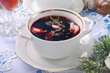 red borscht and dumplings for christmas eve