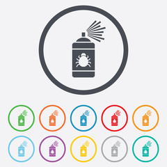 Bug disinfection sign icon. Fumigation symbol.