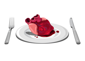 Halloween themed - Heart on plate