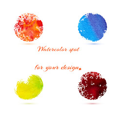 Watercolor brush strokes and circle splashes.