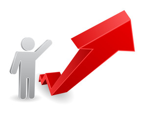 arrow 3d with person icon