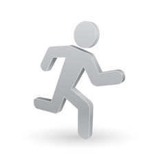 running man 3d icon of person