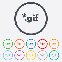 File GIF sign icon. Download image file.