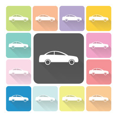 Car Icon color set vector illustration