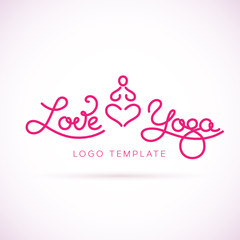 Love Yoga Abstract Logo Template