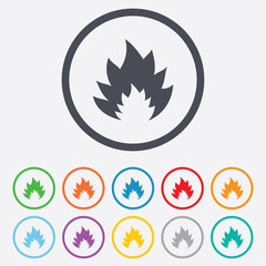 Fire flame sign icon. Heat symbol.