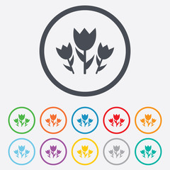 Flowers sign icon. Roses symbol.