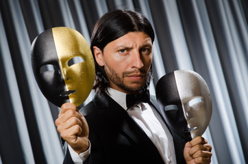 Funny concept with theatrical mask