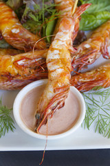 Grilled Skewered Shrimps