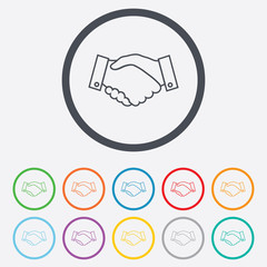 Handshake sign icon. Successful business symbol.