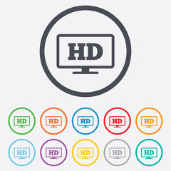 HD widescreen tv. High-definition symbol.