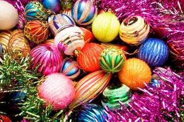 Christmas decorations in festive holiday concept