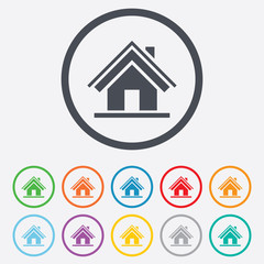 Home sign icon. Main page button. Navigation