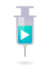 Obraz premium Syringe with a play sign