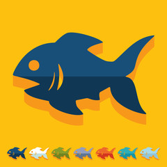 Flat design: fish