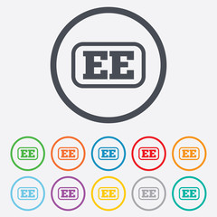 Estonian language sign icon. EE translation.