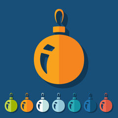 Flat design: christmas ball