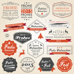 Fototapeta premium Button Siegel Weihnachten frohes Neues Jahr 2015 Neujahr