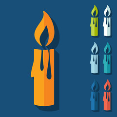 Flat design: christmas candle
