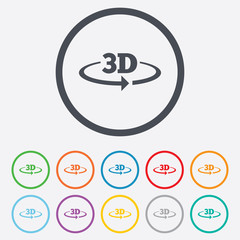 3D sign icon. 3D New technology symbol.