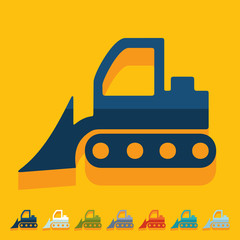Flat design: bulldozer