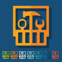 Flat design: set of tools