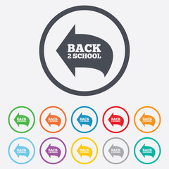 Back to school sign icon. Back 2 school symbol.