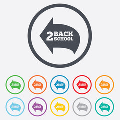 Back to school sign icon. Back 2 school symbol.