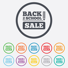 Back to school sign icon. Back 2 school symbol.