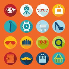 Set of fashion flat icons
