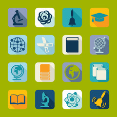Set of education flat icons