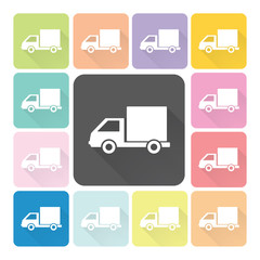 Car Icon color set vector illustration