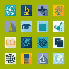Set of education flat icons