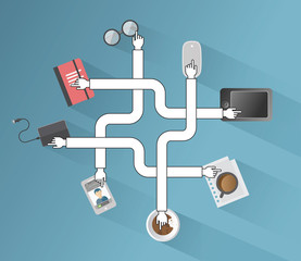 Business applications and icons vector
