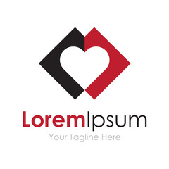 Shape heart cut out icon simple elements logo