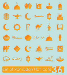 Set of ramadan flat icons