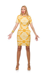 Emotional woman isolated on the white