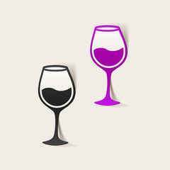 realistic design element: wineglass